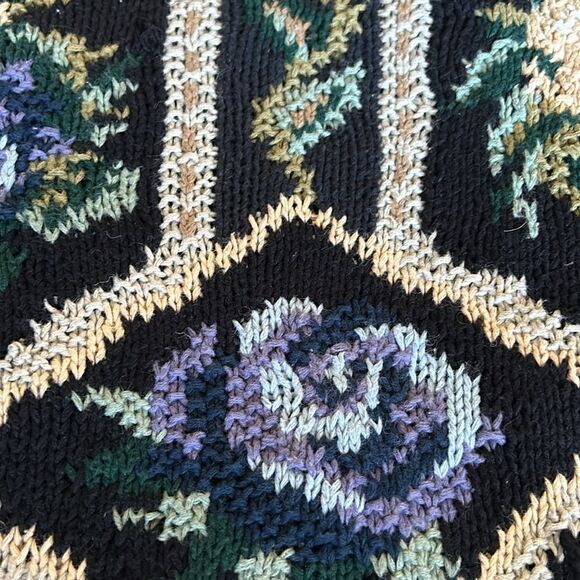 Vintage casual corner & co floral sweater size large L 80s 90s chunky oversized - Picture 5 of 5